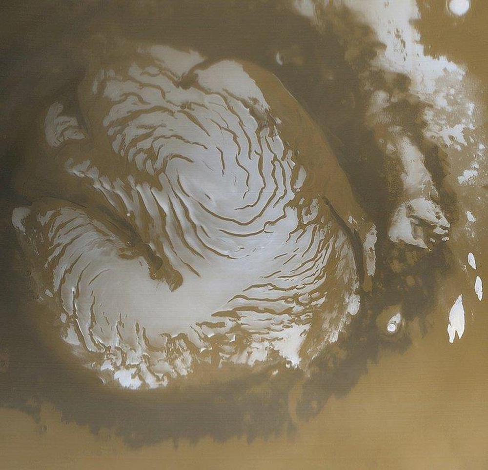 Bức ảnh tuyệt đẹp chụp bề mặt sao Hỏa tại điểm cực Bắc - Ảnh 1.