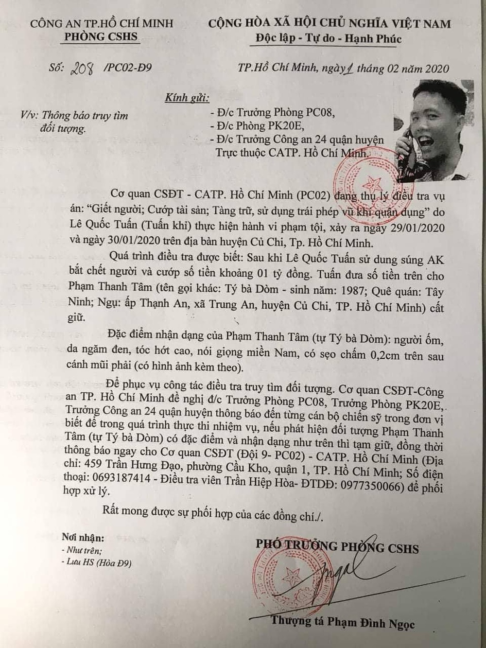 Nghi phạm nổ súng bắn chết 5 người ở Củ Chi, cướp 1 tỷ đồng đưa cho Tý bà Dòm - Ảnh 1.