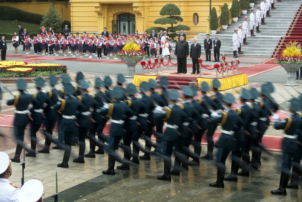 Toàn cảnh Lễ đón Chủ tịch Triều Tiên Kim Jong Un thăm chính thức Việt Nam - Ảnh 9.