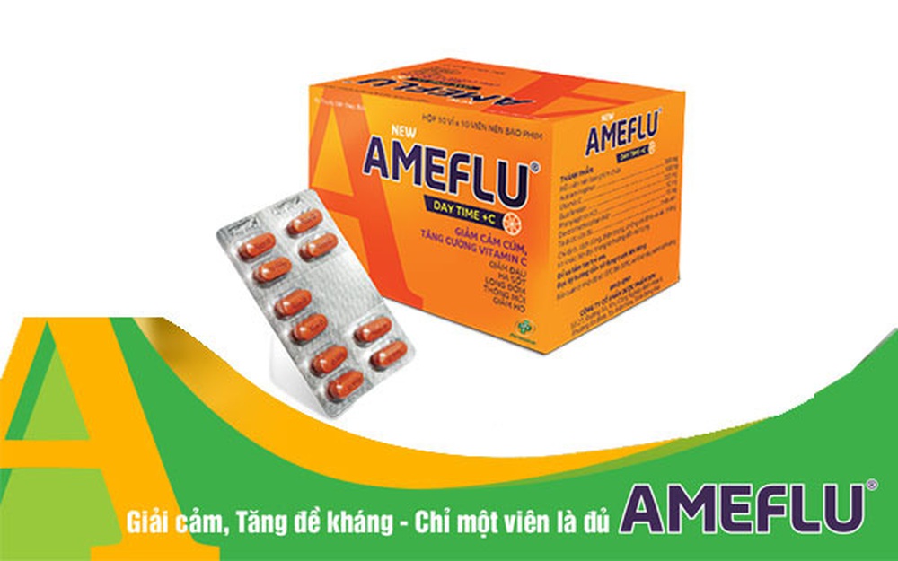 Ameflu Không gây buồn ngủ và Ameflu Day time +C: 1 viên thuốc, 6 tác ...
