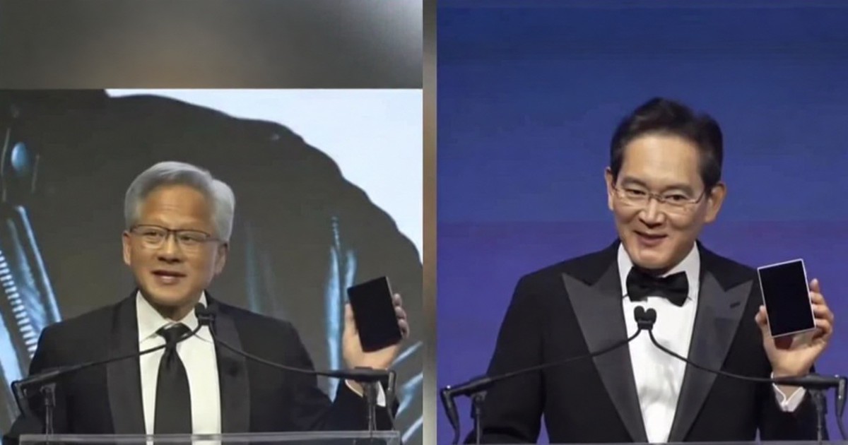 Chủ tịch Samsung và CEO NVIDIA cùng khoe Galaxy Z Fold8 đang sử dụng