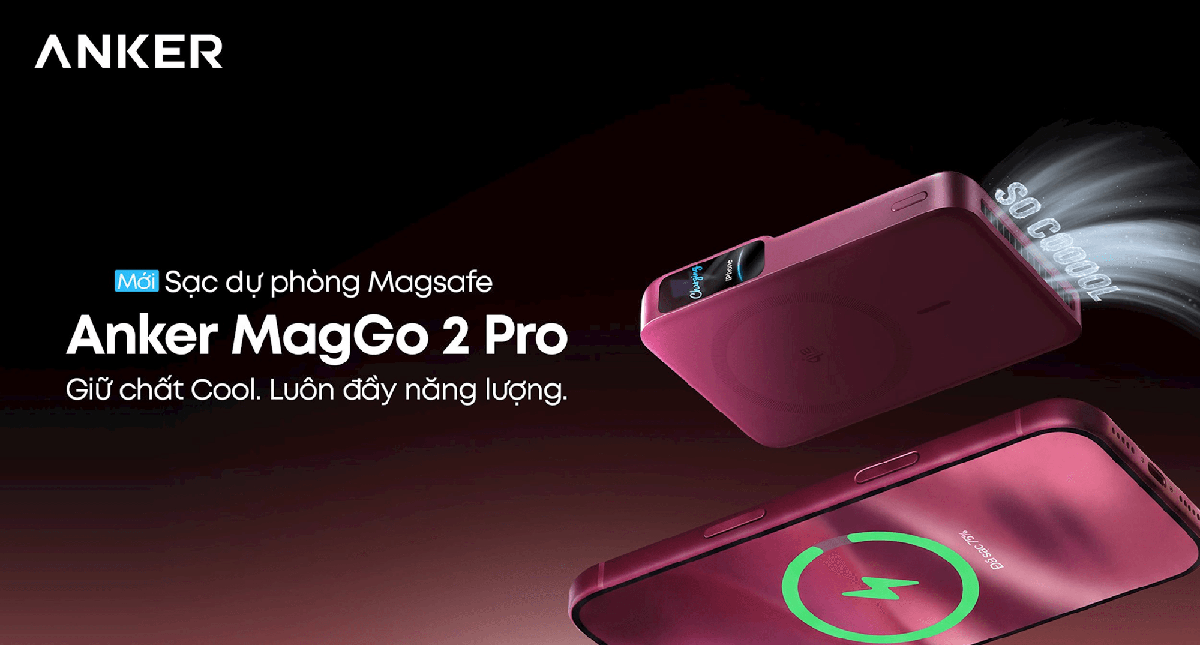 MagGo Power Bank 2 Pro - Pin dự phòng "mát lạnh" của Anker ra mắt: Sạc 50% pin trong 25 phút, "hạ hỏa" ở mức 36°C