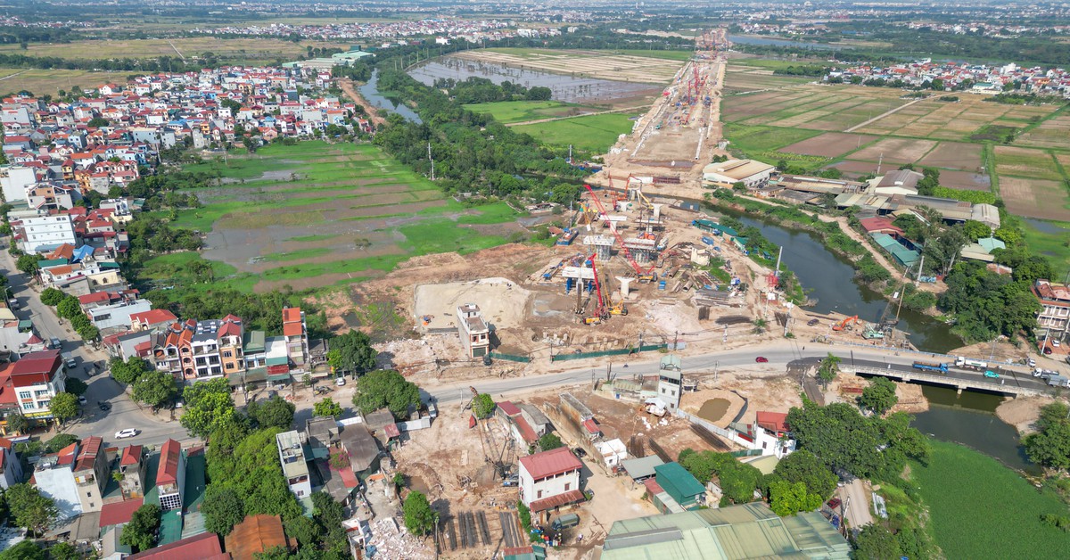 Toàn cảnh đại công trường đường nối sân bay Gia Bình với Hà Nội