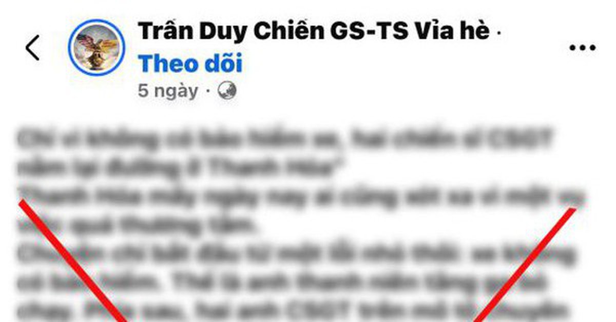 Thông tin 2 CSGT Thanh Hóa tử vong khi đuổi người vi phạm giao thông là sai sự thật
