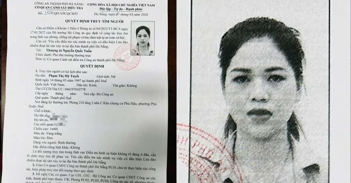 Công an truy tìm Phạm Thị Mỹ Tuyết sinh năm 1997