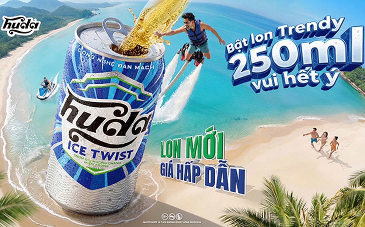 Bật lon trendy 250ml vui hết ý: Huda Ice Twist tung diện mạo mới khuấy động mùa hè