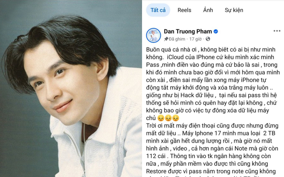 Đan Trường mất sạch dữ liệu iPhone vì nhập sai mật khẩu nhiều lần: cẩn thận với tính năng "Xóa dữ liệu" trên iPhone