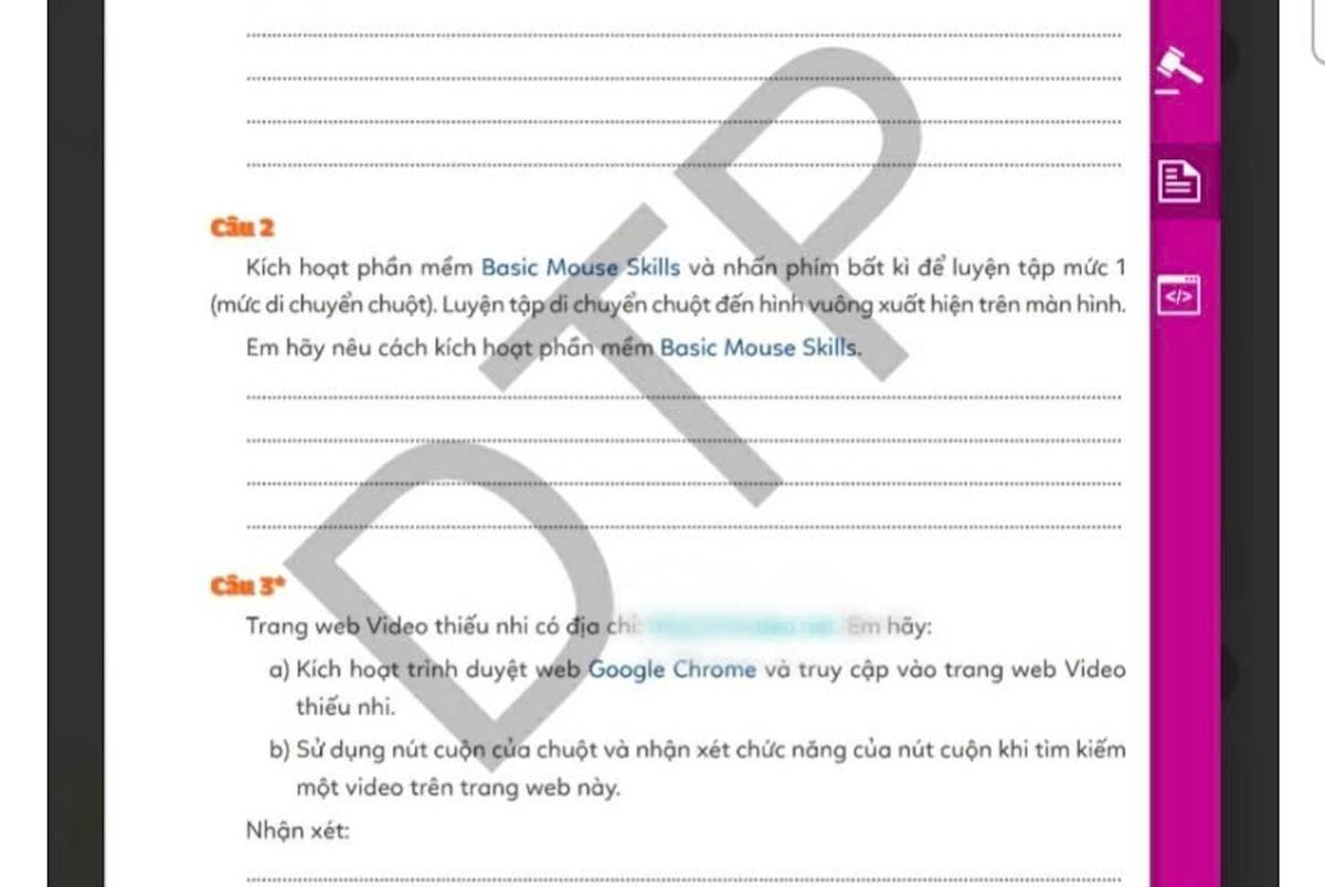 Sách bài tập tin học lớp 3 in 'website đen': Thu hồi, dừng phát hành
