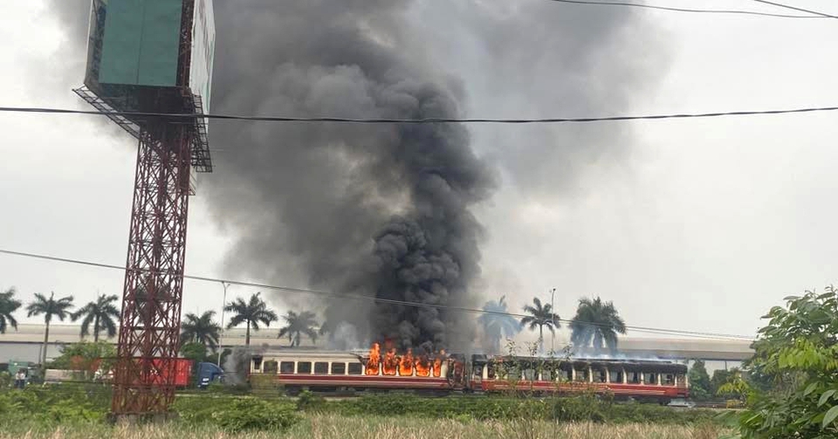 Cháy tàu hỏa gần ga Tiền Trung, Hải Phòng