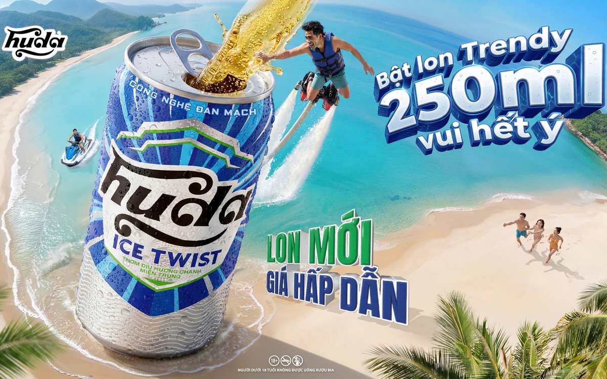Mùa hè miền Trung vẫy gọi, Huda Ice Twist 250ml đáp lời với “con sóng niềm vui” bất tận