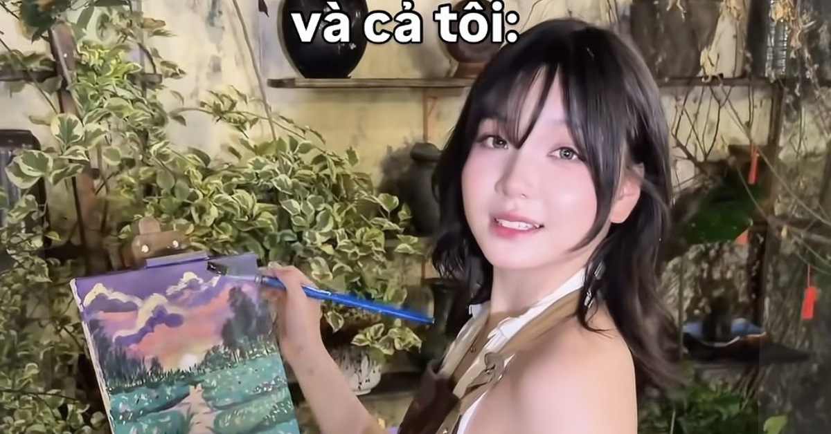 Nụ cười gây thương nhớ của gái xinh vẽ tranh, cầm cọ nhưng khiến trái tim fan nam tan chảy