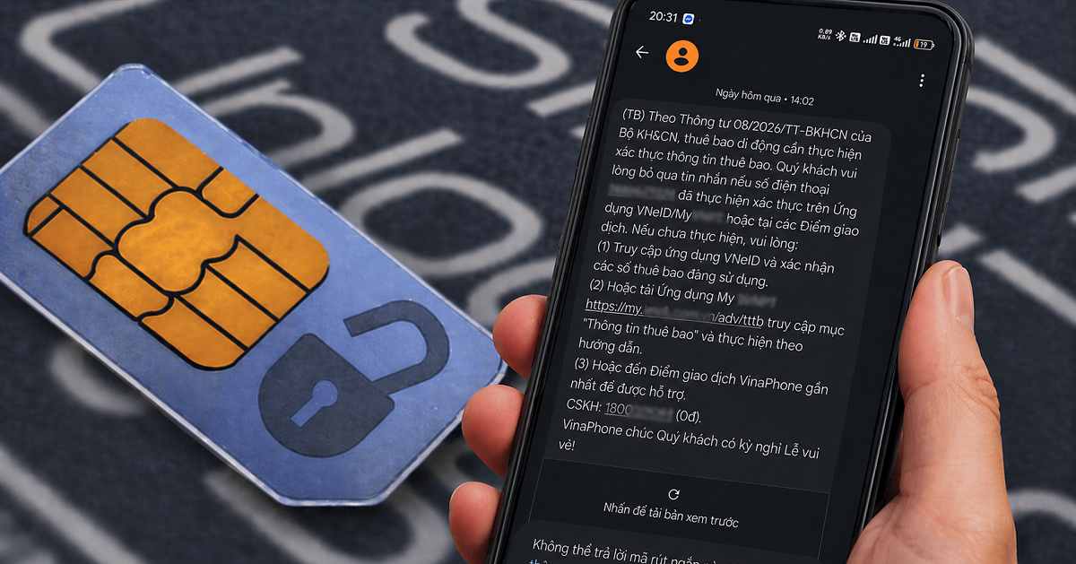 Thuê bao đang bị "dội bom" thông báo xác thực thuê bao