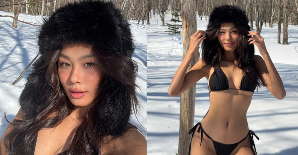 Á hậu "rich kid" diện bikini nóng bỏng dưới cái lạnh âm độ