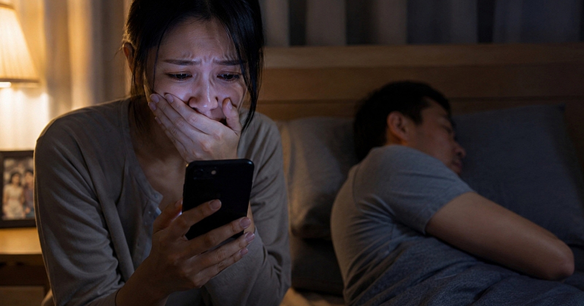 Phát hiện tên chồng trong nhóm chat kín, dòng chat 8 chữ khiến vợ bàng hoàng