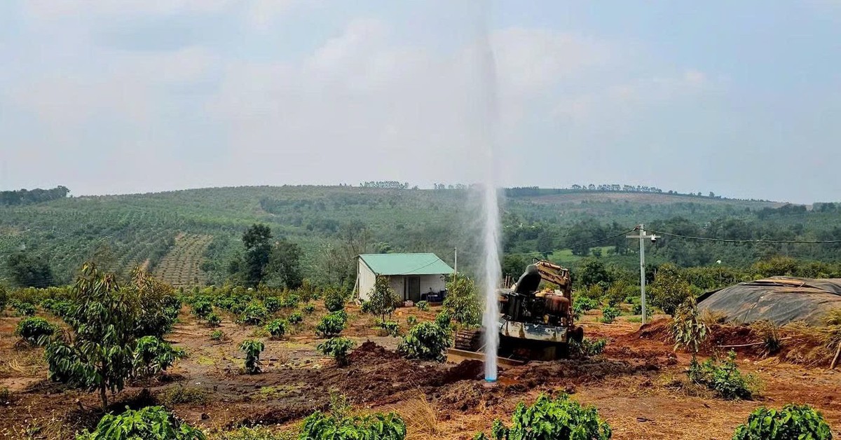 Đào đất, người dân phát hiện cột khí kèm nước phun cao 15m, chuyên gia lập tức vào cuộc