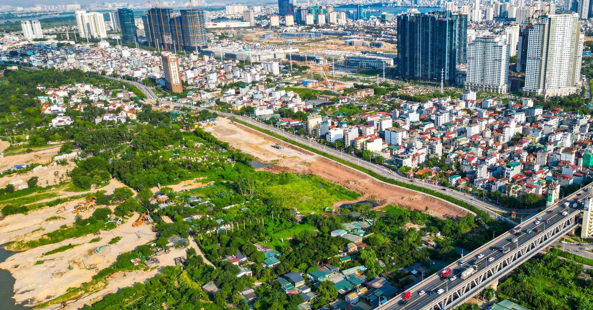 Hiện trạng khu đất xây công viên gần 20ha trên trục đại lộ cảnh quan sông Hồng