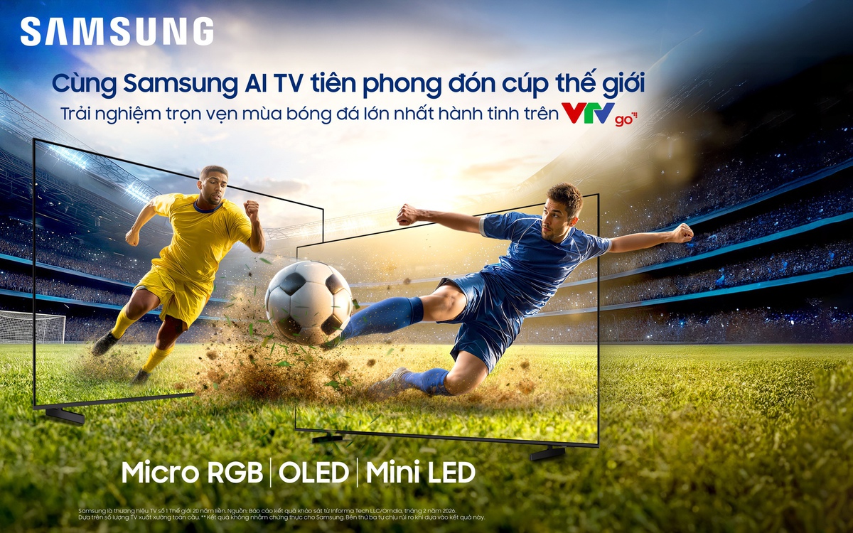 Trải nghiệm World Cup choáng ngợp trên Samsung AI TV màn hình cực đại