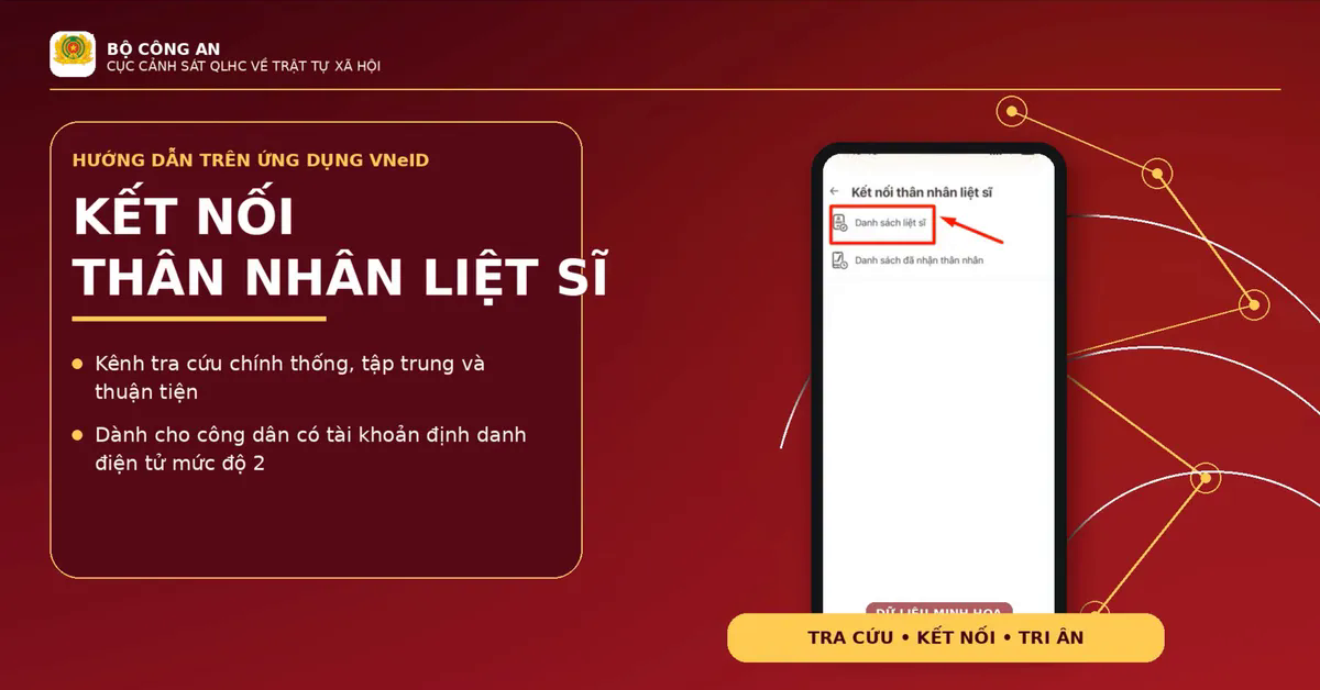 Hướng dẫn tra cứu thông tin liệt sĩ, gửi yêu cầu nhận thân nhân trên VNeID