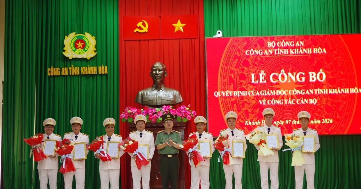 Công an tỉnh Khánh Hòa công bố quyết định về công tác cán bộ
