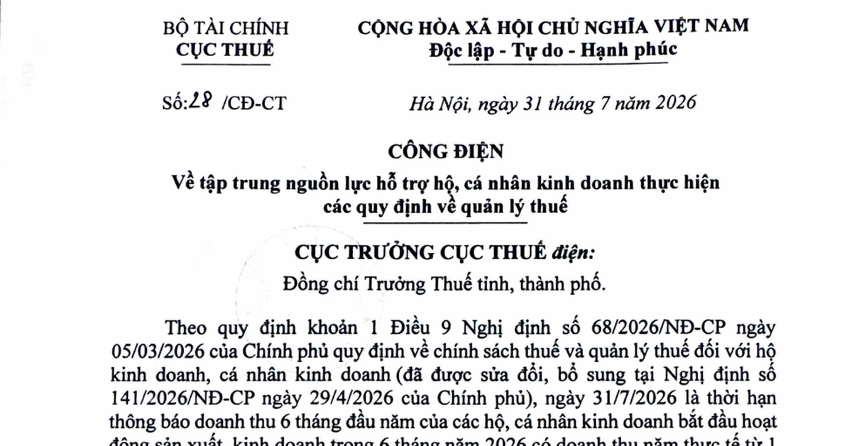 Cục Thuế phát thông báo quan trọng đối với hộ, cá nhân kinh doanh có doanh thu năm dưới 1 tỷ đồng