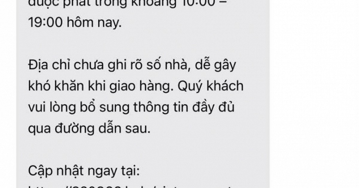 Cảnh báo tất cả những ai nhận được tin nhắn thông báo giao hàng này: Tuyệt đối không bấm