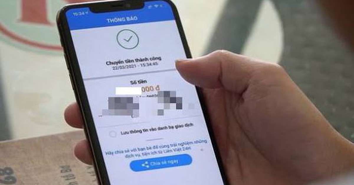 Công an xác minh giao dịch chuyển khoản 7.653.000 đồng vào lúc 10 giờ 7 phút