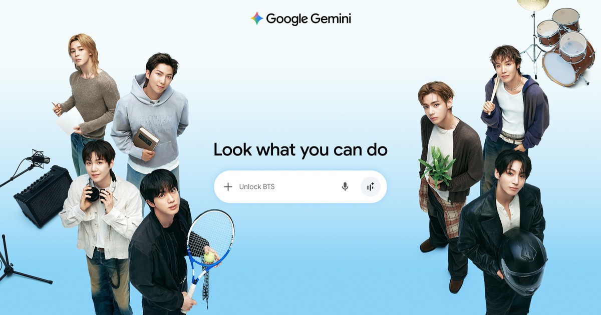 Google đang dùng BTS để hướng dẫn người hâm mộ cách dùng AI Gemini