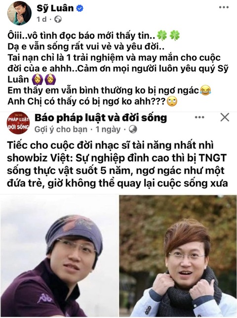 Thực hư tin đồn nhạc sĩ - ca sĩ Sỹ Luân "sống đời thực vật" sau tai nạn giao thông- Ảnh 1. Thực hư tin đồn nhạc sĩ - ca sĩ Sỹ Luân "sống đời thực vật" sau tai nạn giao thông- Ảnh 1.