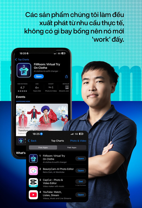 “Cha đẻ” ứng dụng Việt giúp thay quần áo nhờ AI , vượt mặt đối thủ Trung Quốc Beauty Cam trên App Store: “Chúng tôi gần như không có lợi thế gì” - Ảnh 3. “Cha đẻ” ứng dụng Việt giúp thay quần áo nhờ AI , vượt mặt đối thủ Trung Quốc Beauty Cam trên App Store: “Chúng tôi gần như không có lợi thế gì” - Ảnh 3.