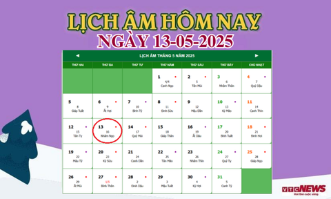 Lịch âm 13/5/2025: Xem âm lịch hôm nay chính xác nhất và Thông tin hữu ích - Ảnh 1. Lịch âm 13/5/2025: Xem âm lịch hôm nay chính xác nhất và Thông tin hữu ích - Ảnh 1.
