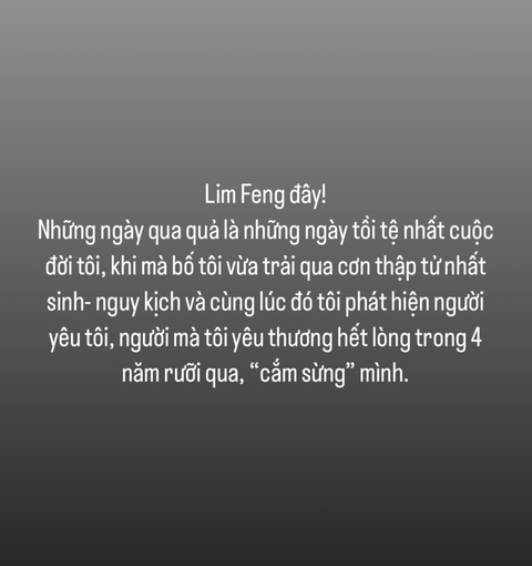 Động thái mới liên quan đến "người thứ 3" của Lim Feng - hot girl đăng 2 story bóc phốt chấn động giữa đêm - Ảnh 1. Động thái mới liên quan đến "người thứ 3" của Lim Feng - hot girl đăng 2 story bóc phốt chấn động giữa đêm - Ảnh 1.