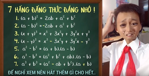 Phát mê bí kíp học thuộc hằng đẳng thức bằng… nhạc chế - Ảnh 2. Phát mê bí kíp học thuộc hằng đẳng thức bằng… nhạc chế - Ảnh 2.