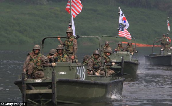 Đây là lần đầu tiên Mỹ và Hàn Quốc tập trận vượt sông quy mô lớn trong 10 năm qua.
