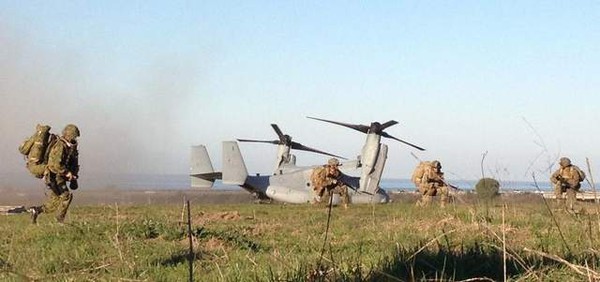 Hoạt động huấn luyện nâng cao đào tạo khả năng tiến công đổ bộ của Trung đoàn Bộ binh phía tây của Nhật Bản với lực lượng Thủy quân lục chiến Mỹ ở California hồi tháng 2/2013.