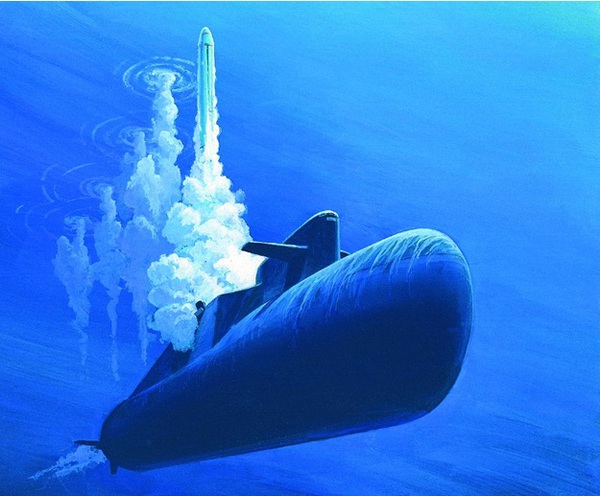 Delta III đang phóng ICBM R-29RM từ dưới mặt nước