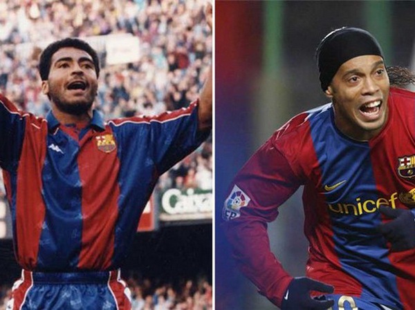 Romario và Ronaldinho, 2 trong số những ngôi sao Brazil từng tỏa sáng ở Barca - ảnh Sport