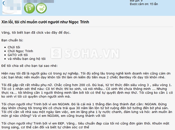 Tranh cãi gay gắt quanh câu hỏi "Có nên lấy Ngọc Trinh làm vợ?"