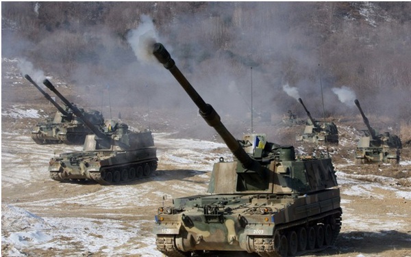 Quân đội Hàn Quốc đáp trả cuộc tấn công bằng pháo tự hành K9