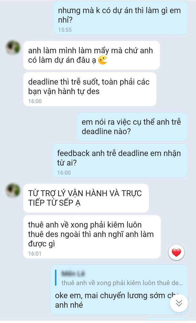 Nhắn tin hỏi lương sau khi nghỉ việc, designer bị HR cợt nhả: Giám đốc công ty lên tiếng bất ngờ- Ảnh 1.