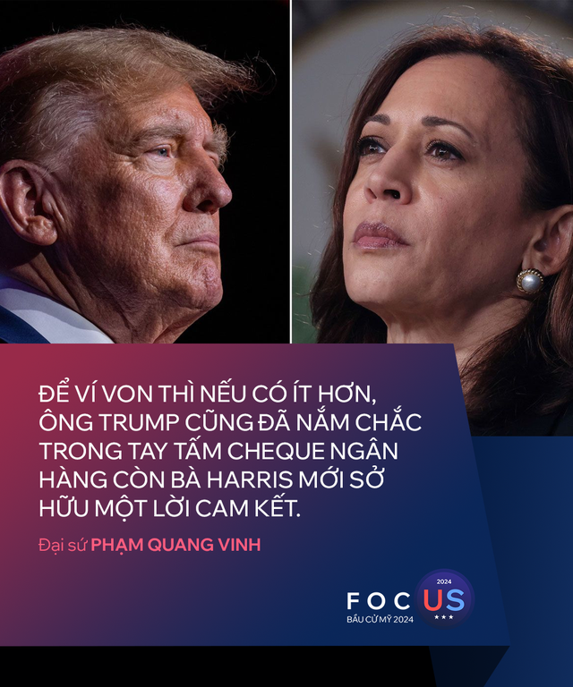 Bầu cử Tổng thống Mỹ: Ông Trump đã chắc trong tay tấm cheque, bà Harris mới sở hữu một lời cam kết - Ảnh 1.