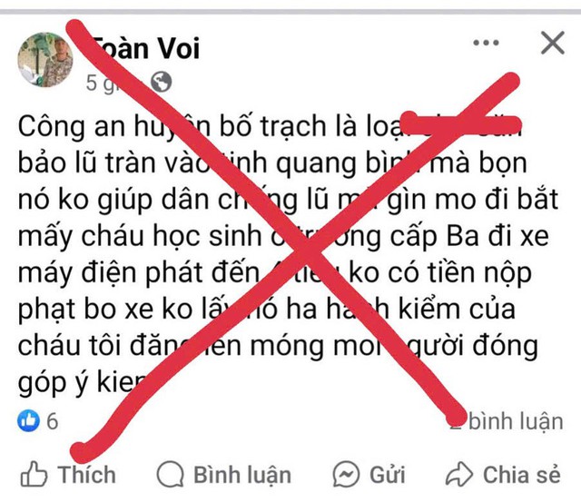 Người cha bị phạt 7 , 5 triệu đồng vì xúc phạm Công an trên Facebook - Ảnh 1.