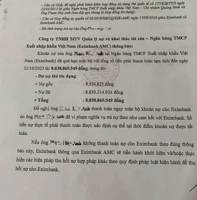 Toàn cảnh vụ nợ thẻ tín dụng từ 8,5 triệu lên 8,8 tỷ đồng: Chủ thẻ có phải hoàn trả số tiền?- Ảnh 1.