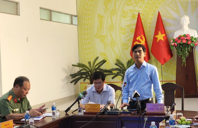 Ông Dương Văn An - Bí thư Tỉnh uỷ Bình Thuận phát biểu tại cuộc họp về hồ chứa nước Ka pét