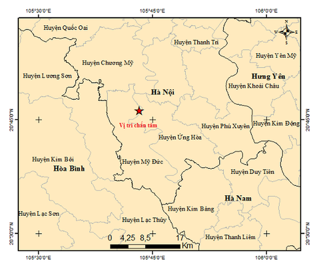 Động đất ở Hà Nội gây rung lắc nhiều nơi, người dân hốt hoảng chạy ra ngoài- Ảnh 1.