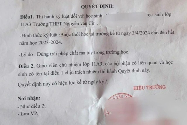 Vụ 2 học sinh bị cho thôi học dù âm tính ma túy: Hiệu trưởng nói sẽ rút kinh nghiệm- Ảnh 2.