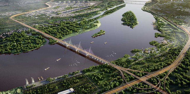Hà Nội sắp có “siêu cầu” hơn 8.000 tỷ bắc qua sông Hồng, với 8 làn xe, nối Bắc Từ Liêm với huyện Đông Anh- Ảnh 1.