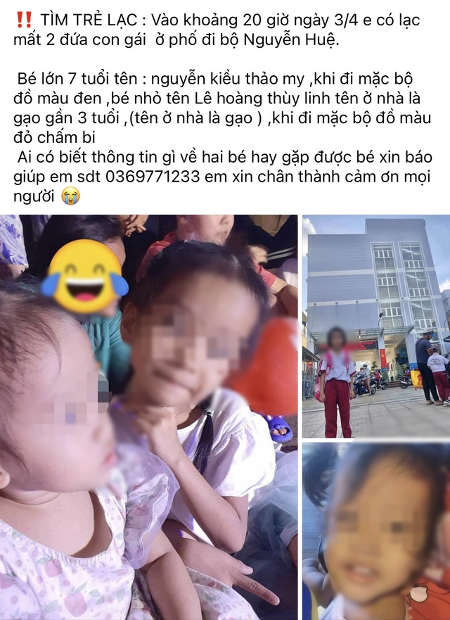 Mẹ của 2 bé gái mất tích ở phố đi bộ Nguyễn Huệ: Mong được thông cảm- Ảnh 1.