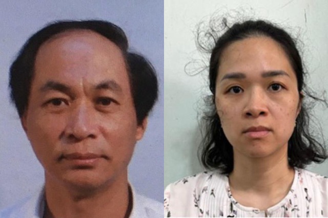Nguyễn Đăng Thuyết (trái) và vợ Nguyễn Nhật Linh -  Ảnh: Bộ Công an