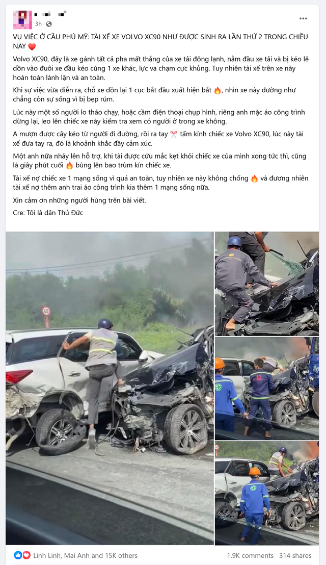 Volvo XC90 là xe gì mà giúp tài xế 'sinh ra một lần nữa' trong vụ tai nạn liên hoàn ở cầu Phú Mỹ?- Ảnh 3. Volvo XC90 là xe gì mà giúp tài xế 'sinh ra một lần nữa' trong vụ tai nạn liên hoàn ở cầu Phú Mỹ? - Ảnh 3.