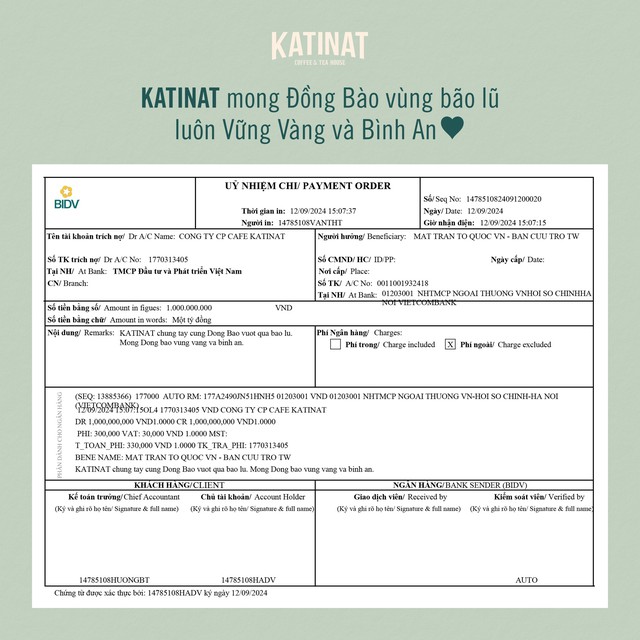 KATINAT xin lỗi, chuyển 1 tỷ đồng ủng hộ sau khi bị chỉ trích “lợi dụng đau thương để kinh doanh”  - Ảnh 1.